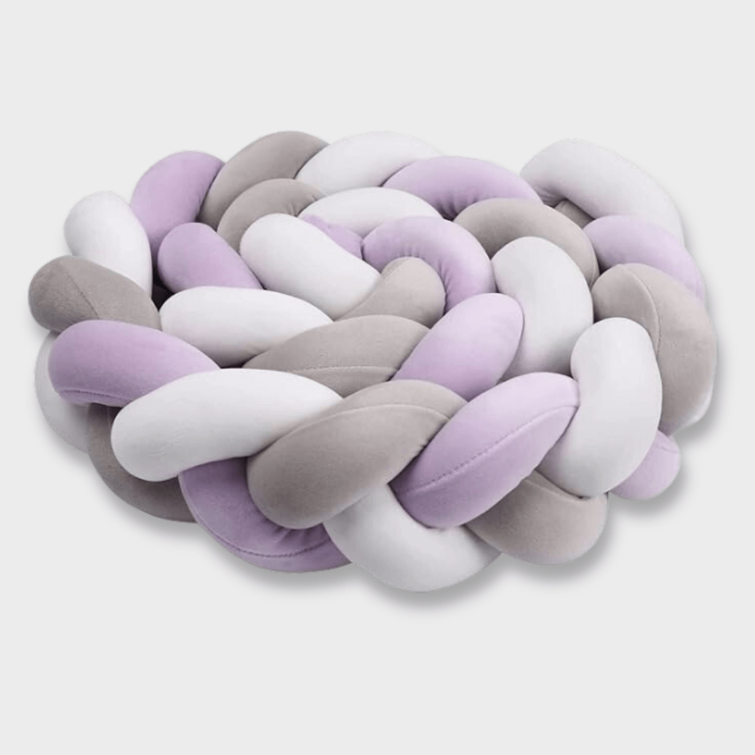 Tresse de Lit Violet et Gris 3 Brins / 1 mètre Berceau des rêves Tresse de lit